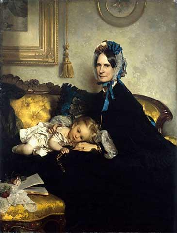 Grandmother and Child 1863  by Julius Scholtz (1825-1893)  Galerie Neue Meister Dresden